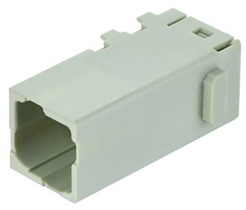 A rectangular grey plastic plug with a hexagonal connector and multiple side locking mechanisms.