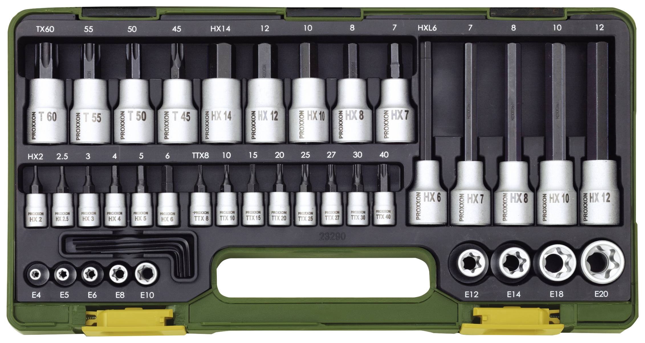 Proxxon Bit set 1/2" , 1/4" 42-piece 23290
