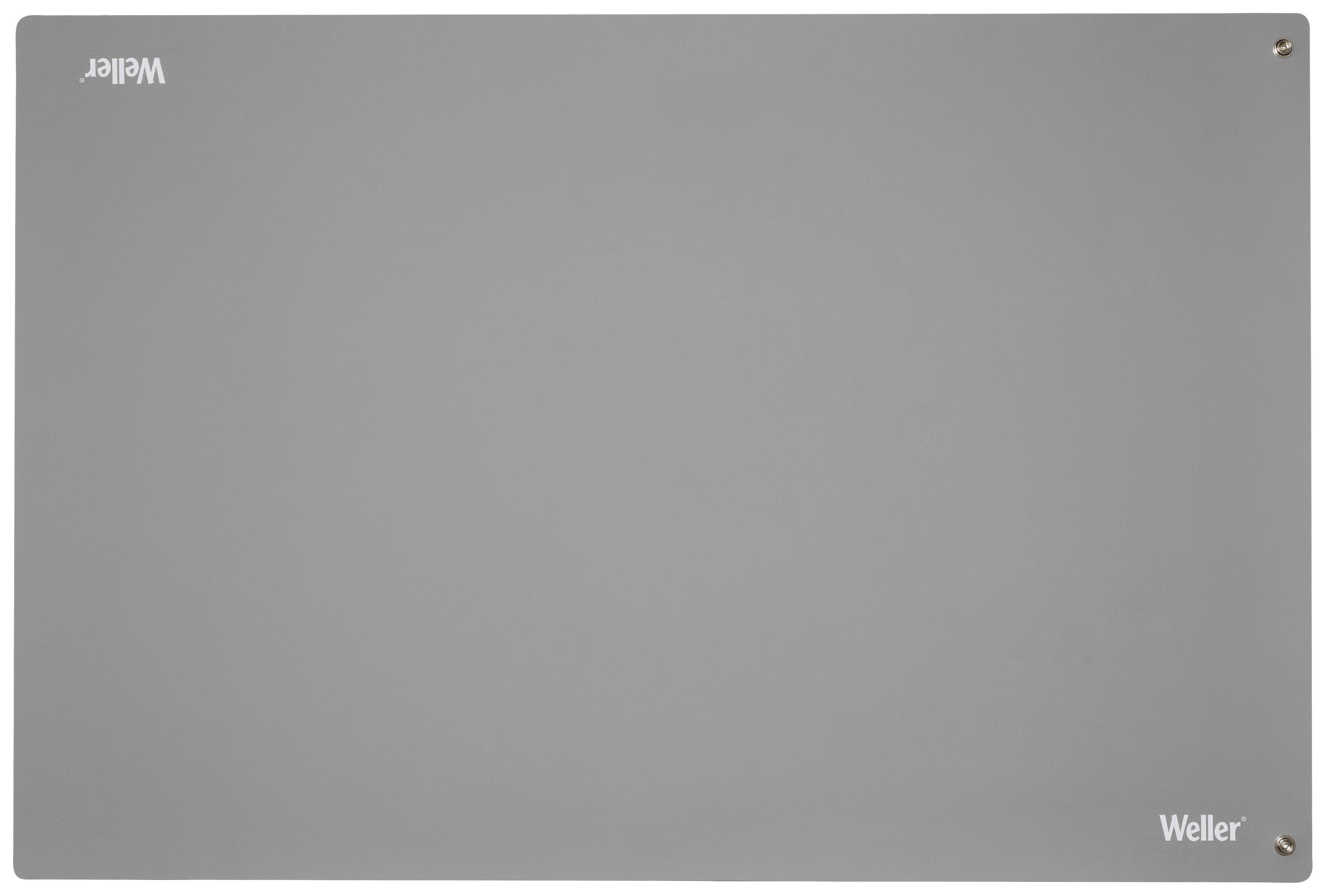Grey, rectangular Weller mat serving as a soldering base.