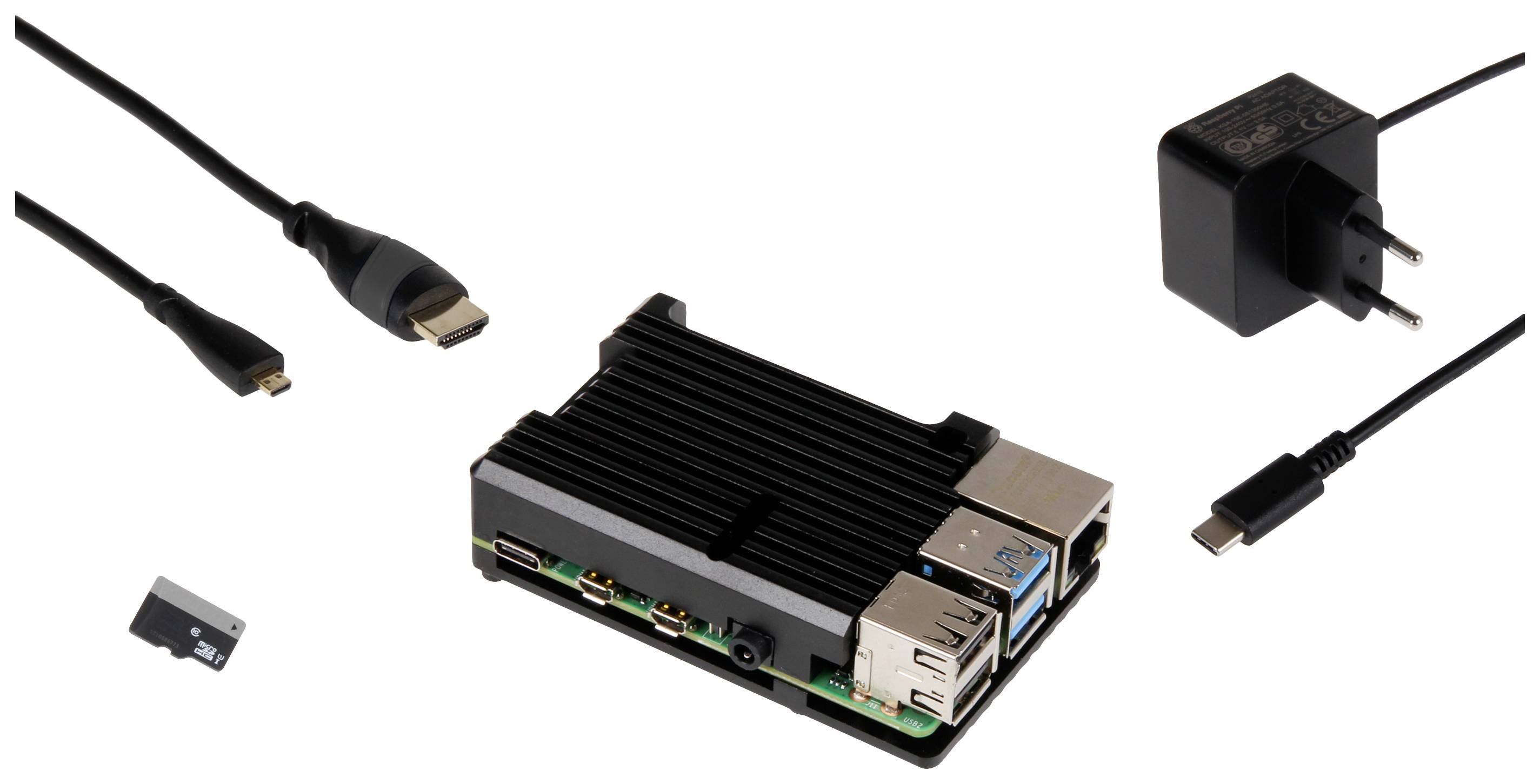 Raspberry Pi® CR-PI-SET006 Raspberry Pi® 4 B 4 GB 4 x 1.5 GHz PSU, Noobs OS, HDMI cable, Housing