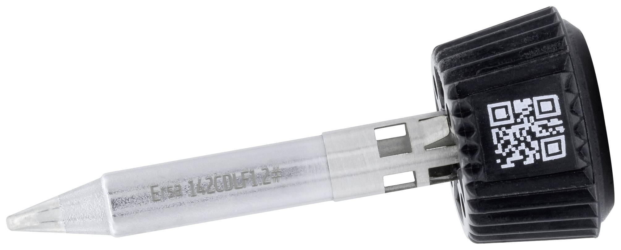 A cylindrical metal and plastic component with a screw cap and QR code.