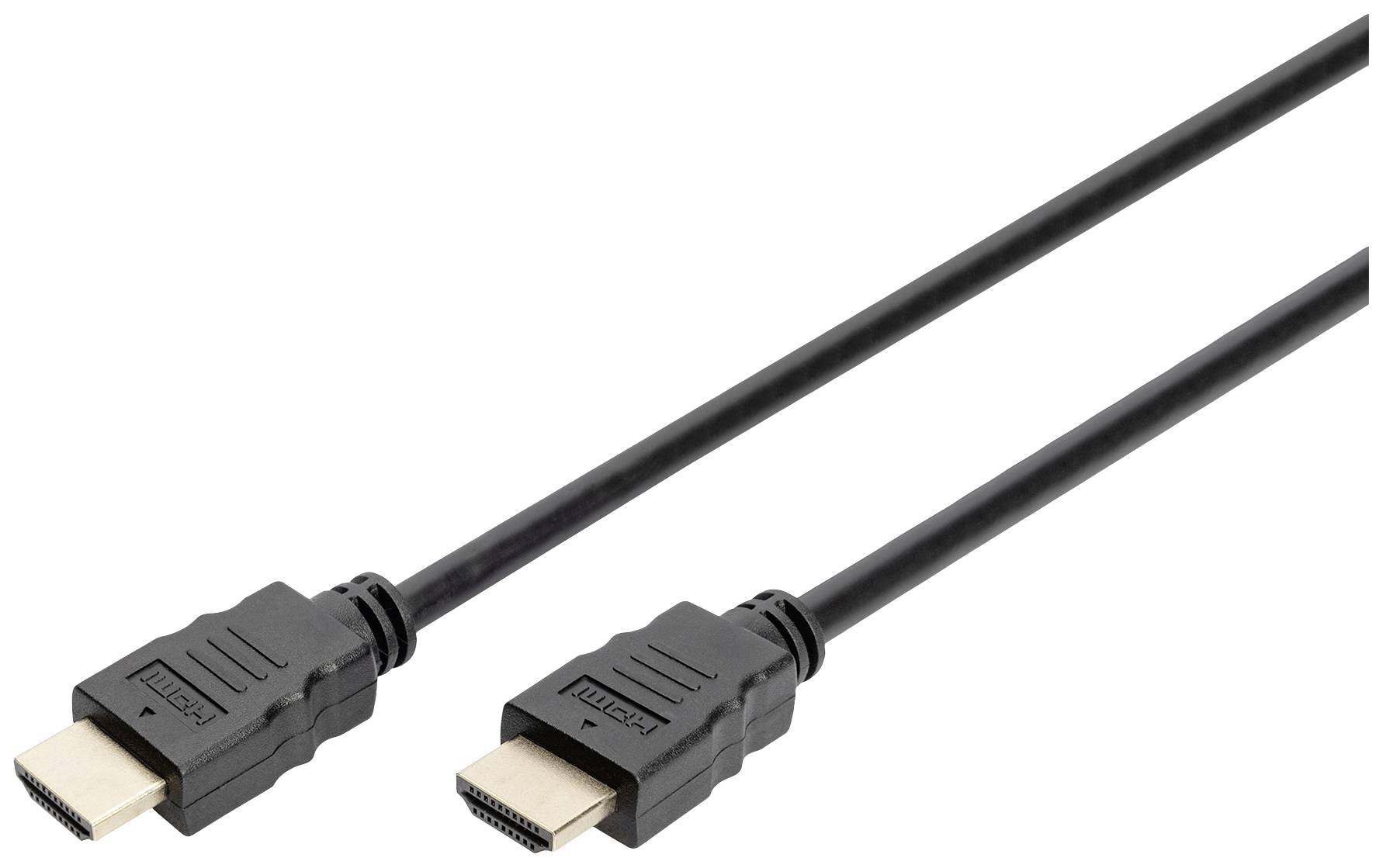Digitus HDMI Cable HDMI-A plug 5.00 m Black DB-330123-050-S High Speed HDMI with Ethernet, Audio Return Channel, Flexible, Metal