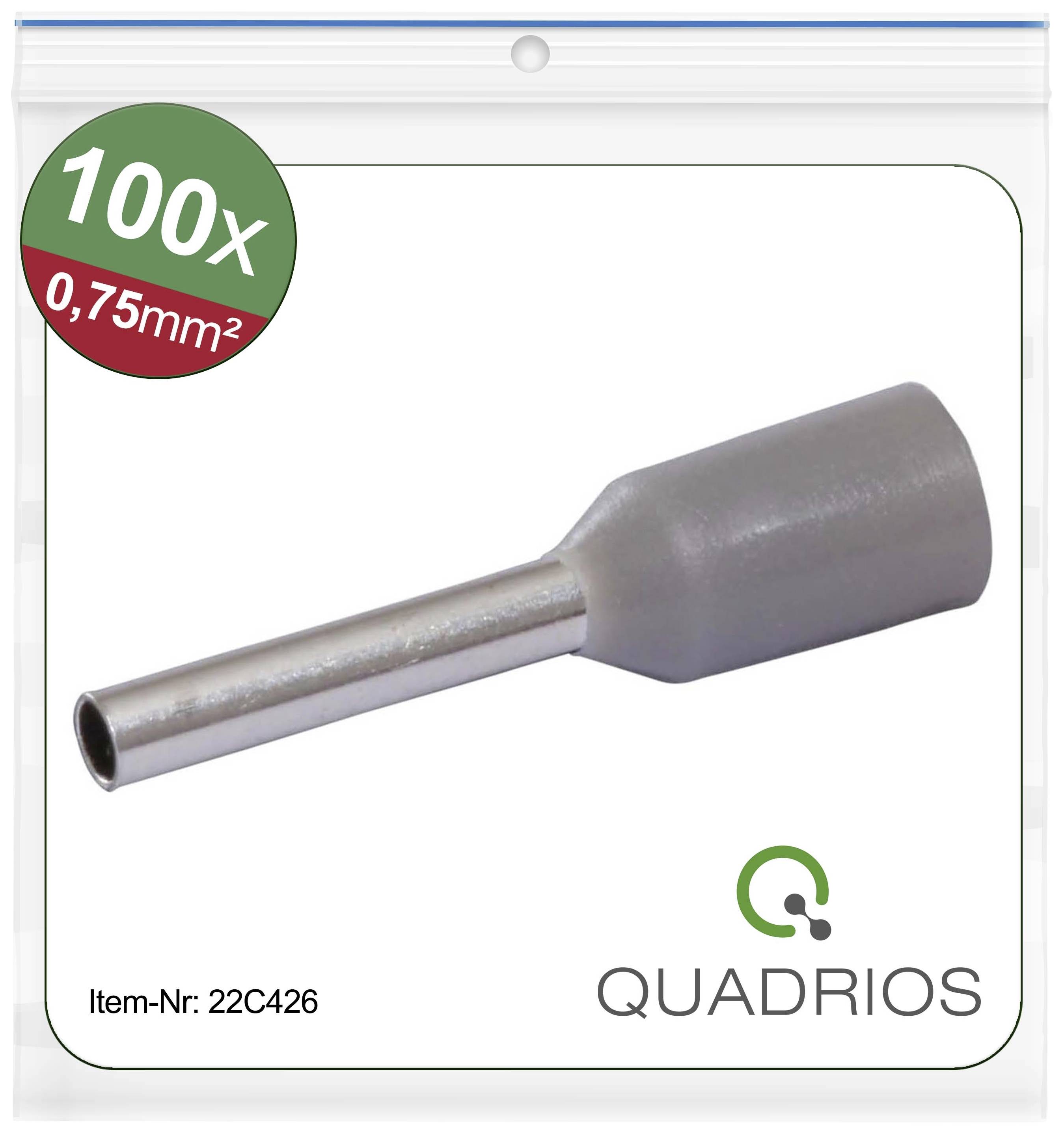 Quadrios 22C426 Ferrule 0.75 mm² Partially insulated Grey 1 Set