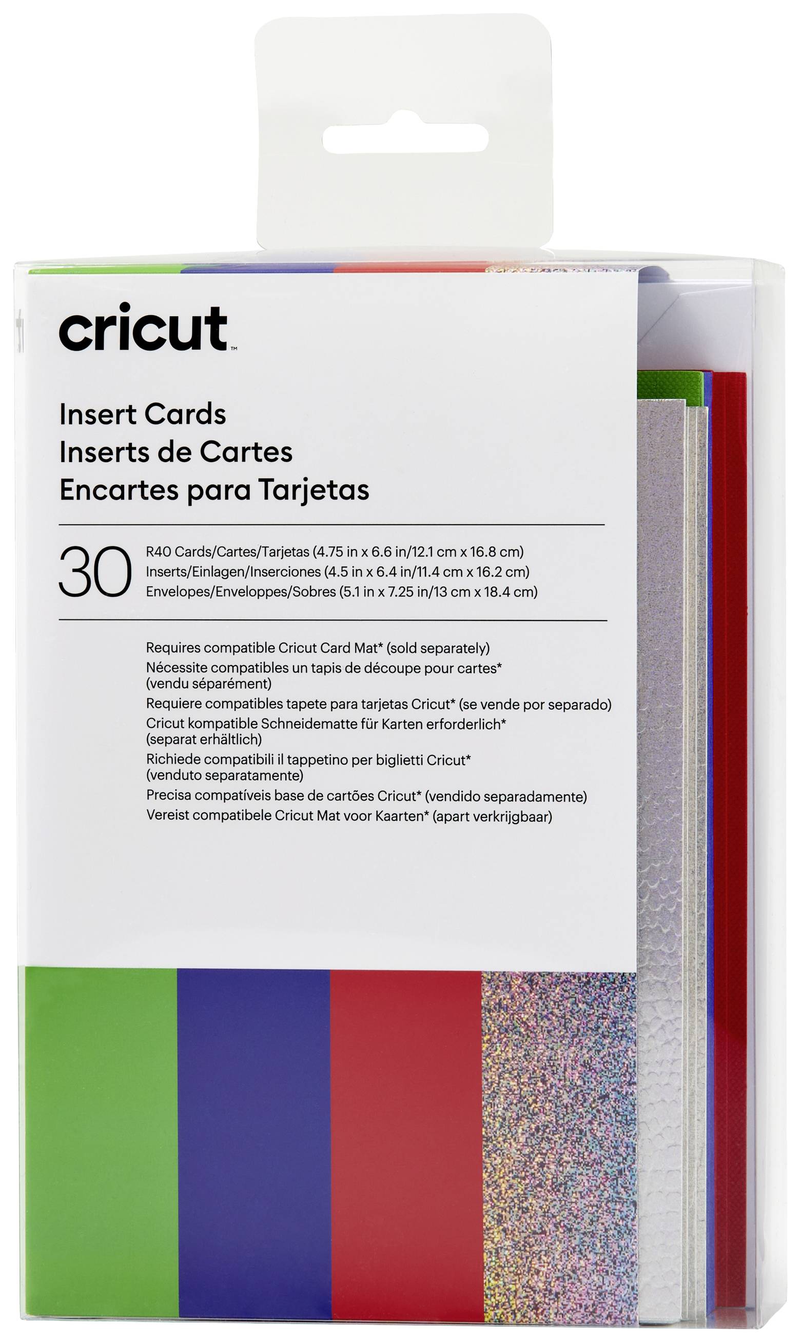 Cricut Insert Cards Rainbow R40 Card set Red, Blue, Green