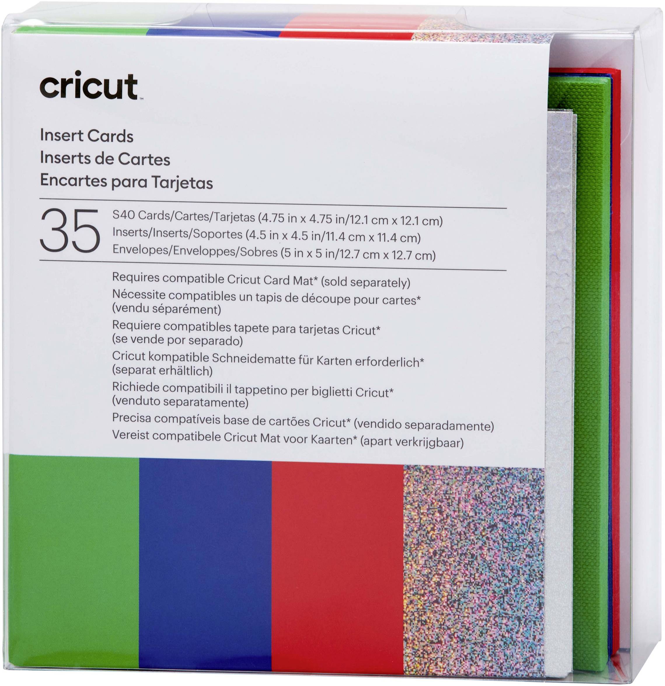Cricut Insert Cards Rainbow S40 Card set Red, Blue, Green