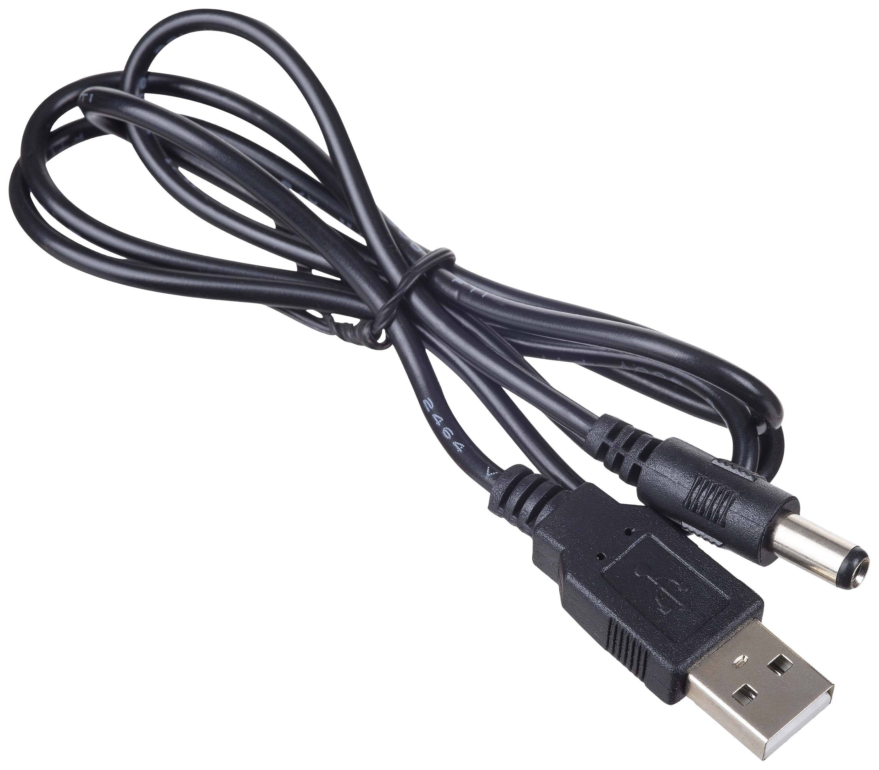 Akyga USB charging cable 5.5mm DC plug 0.80 m Black AK-DC-04
