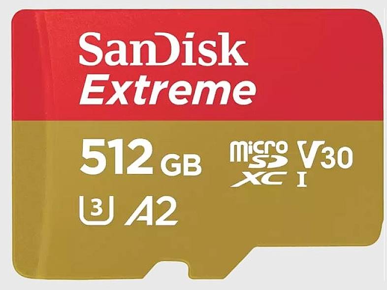 SanDisk Extreme microSDHC card 512 GB Class 10 UHS-I shockproof, Waterproof