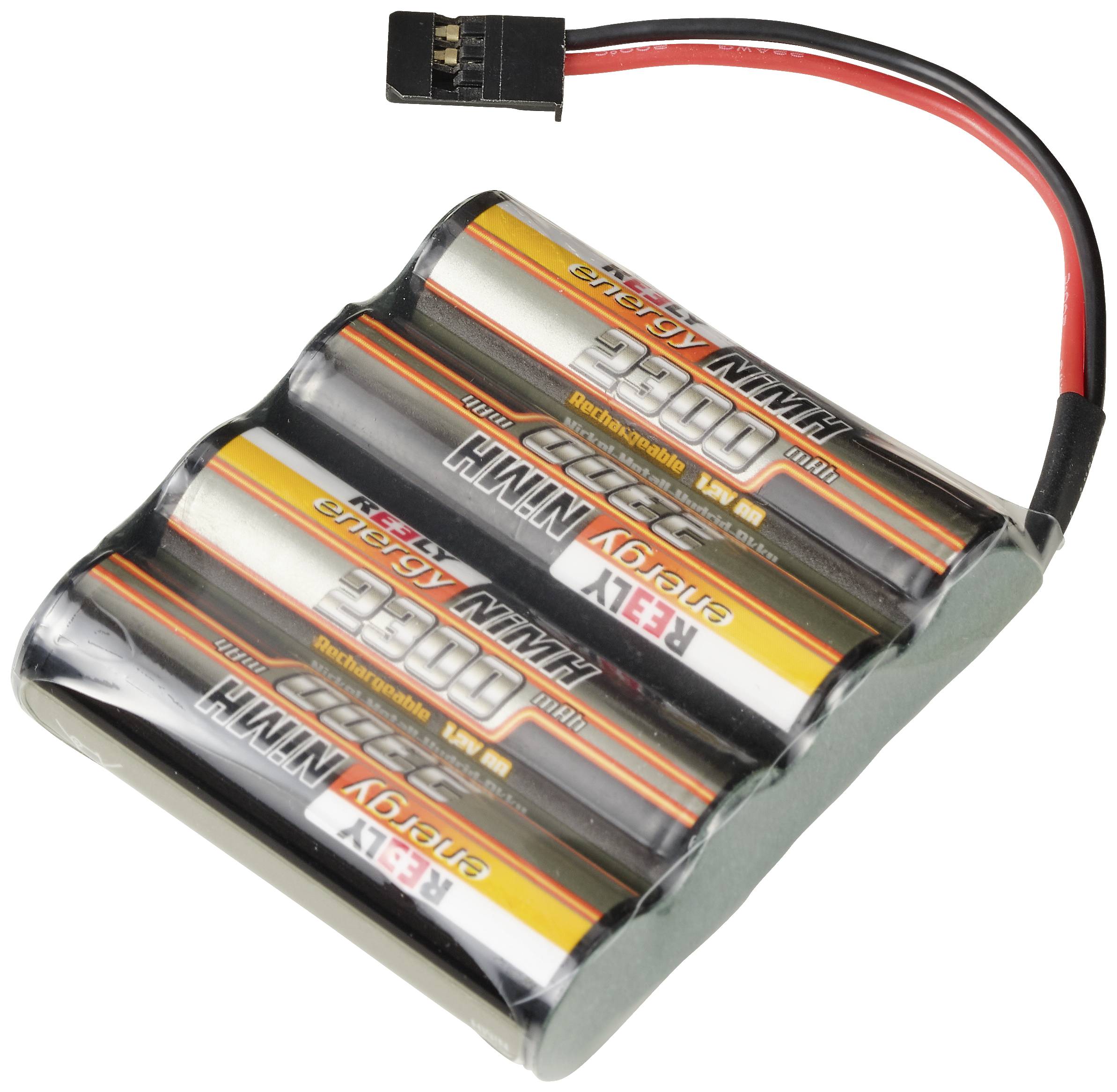 A battery pack with four AA batteries connected in parallel, and an attached cable with a plug for power supply.