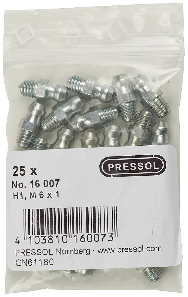 Pressol Conical lubricating nipple H1-straight, M 6 x 1-VZ 25 pc(s)