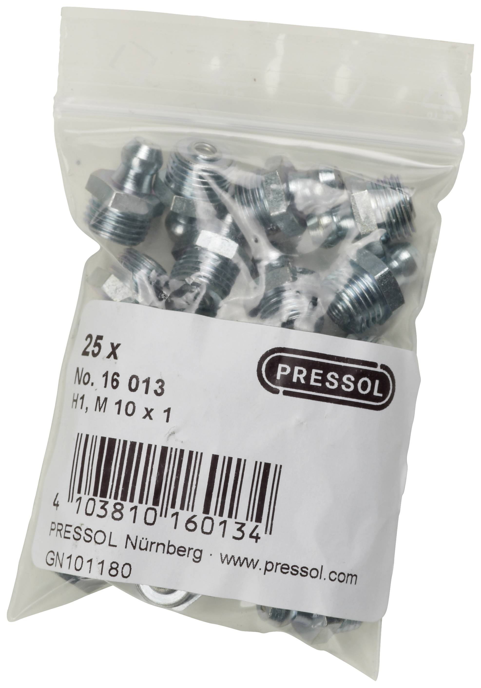 Pressol Tapered lubricating nipple H1-straight, M 10 x 1-V. 25 pc(s)