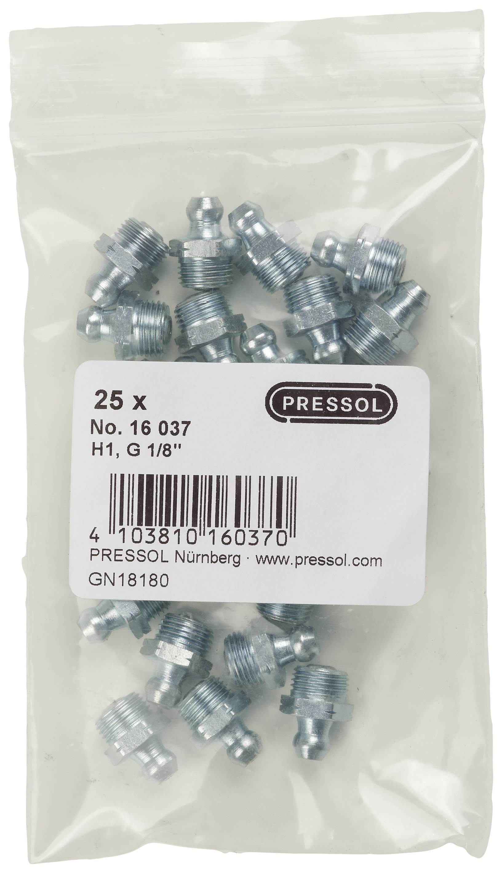 Pressol Tapered lubricating nipple H1-straight, G 1/8'-VZ 25 pc(s)