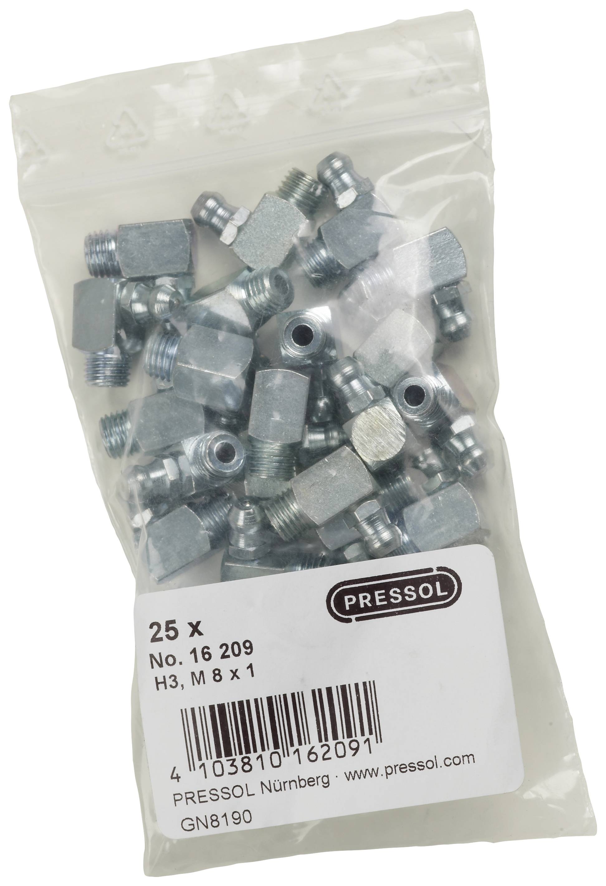 Pressol Tapered lubricating nipple H3-90°, M 8 x 1-VZ-VK 25 pc(s)