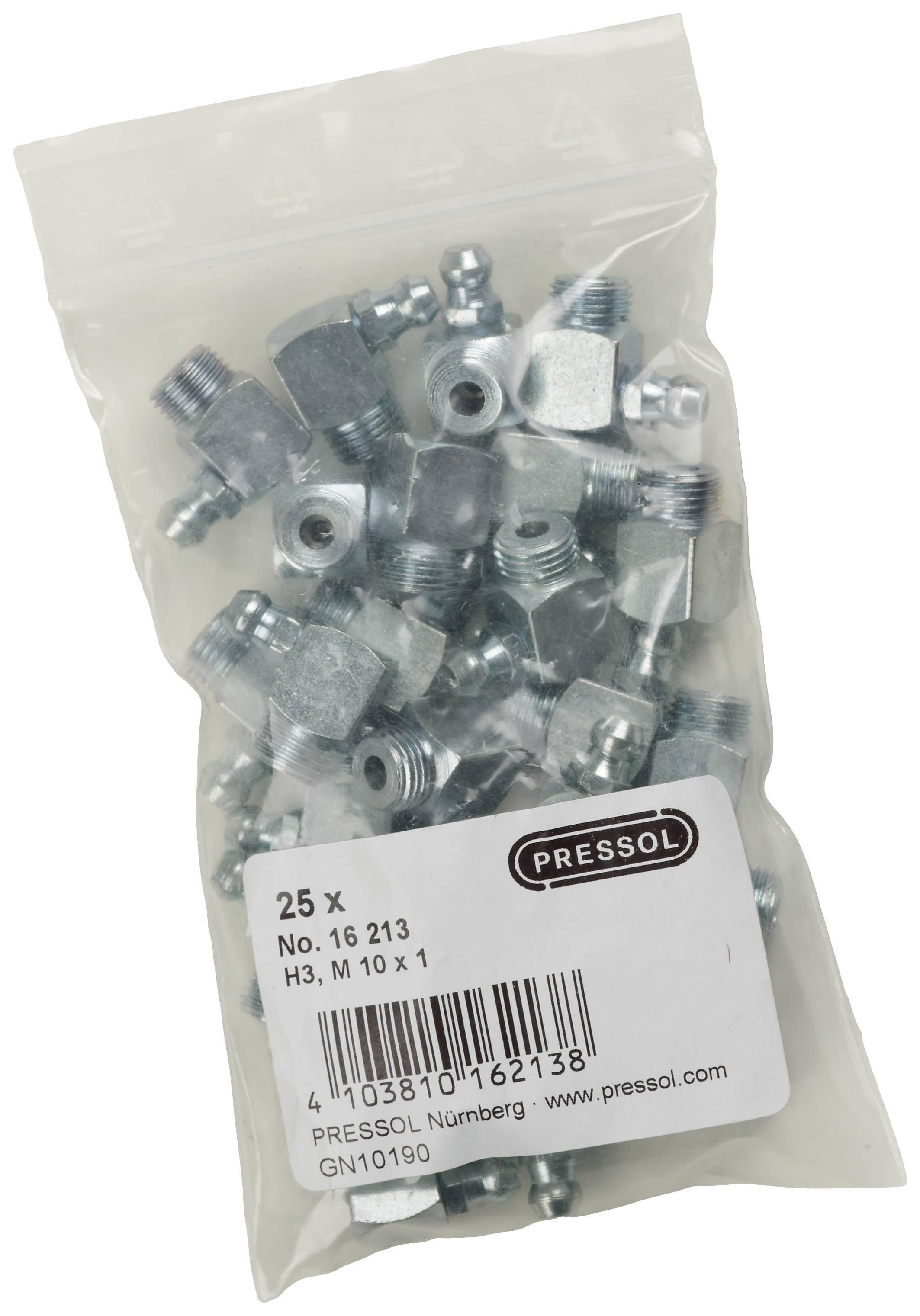 Pressol Tapered lubricating nipple H3-90°, M 10 x 1-VZ-V. 25 pc(s)