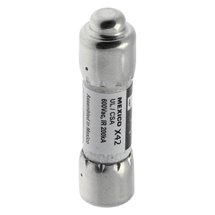 Image of an electrical fuse module with labelling: MEXICO X42, UL/CSA, 600V, 200kA. Assembled in Mexico.