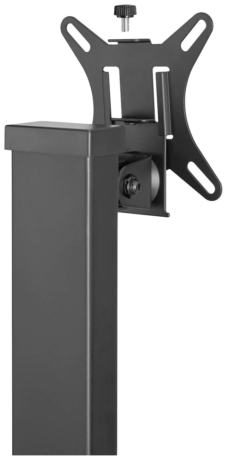 A black TV wall mount with adjustable arm and mounting plate for securing flat-screen televisions to the wall.
