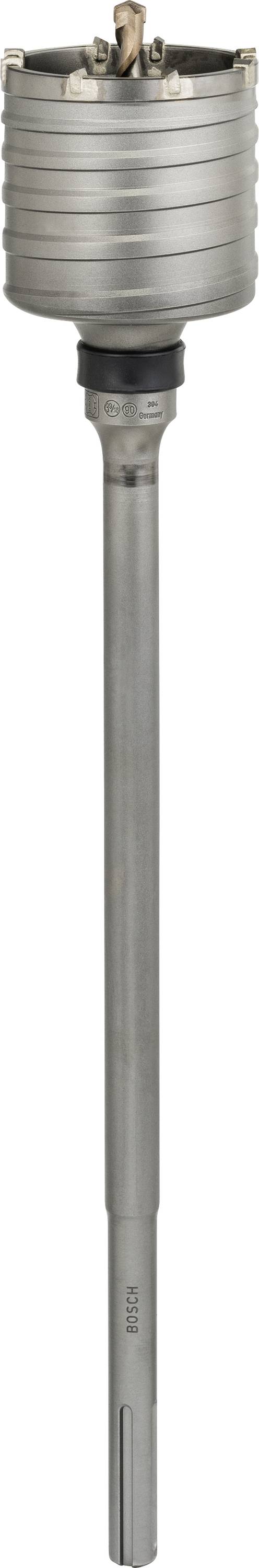 A silver boring tool with a long shaft and a cylindrical drill head on top.