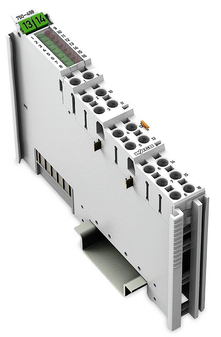 White main current terminal block with multiple screw connections; used for electrical connection and commonly employed in switchboards.