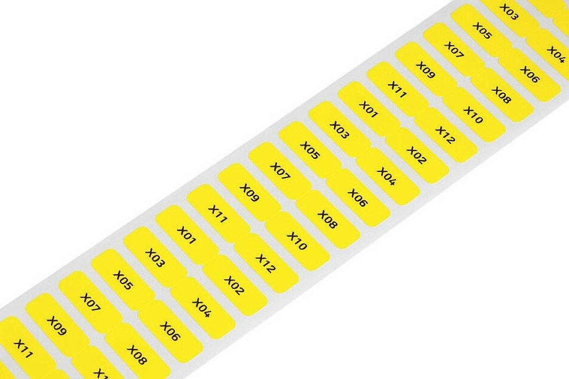 WAGO 210-807/000-002 Thermal transfer printer label 20 x 8 mm Label colour: Yellow No. of labels: 3000