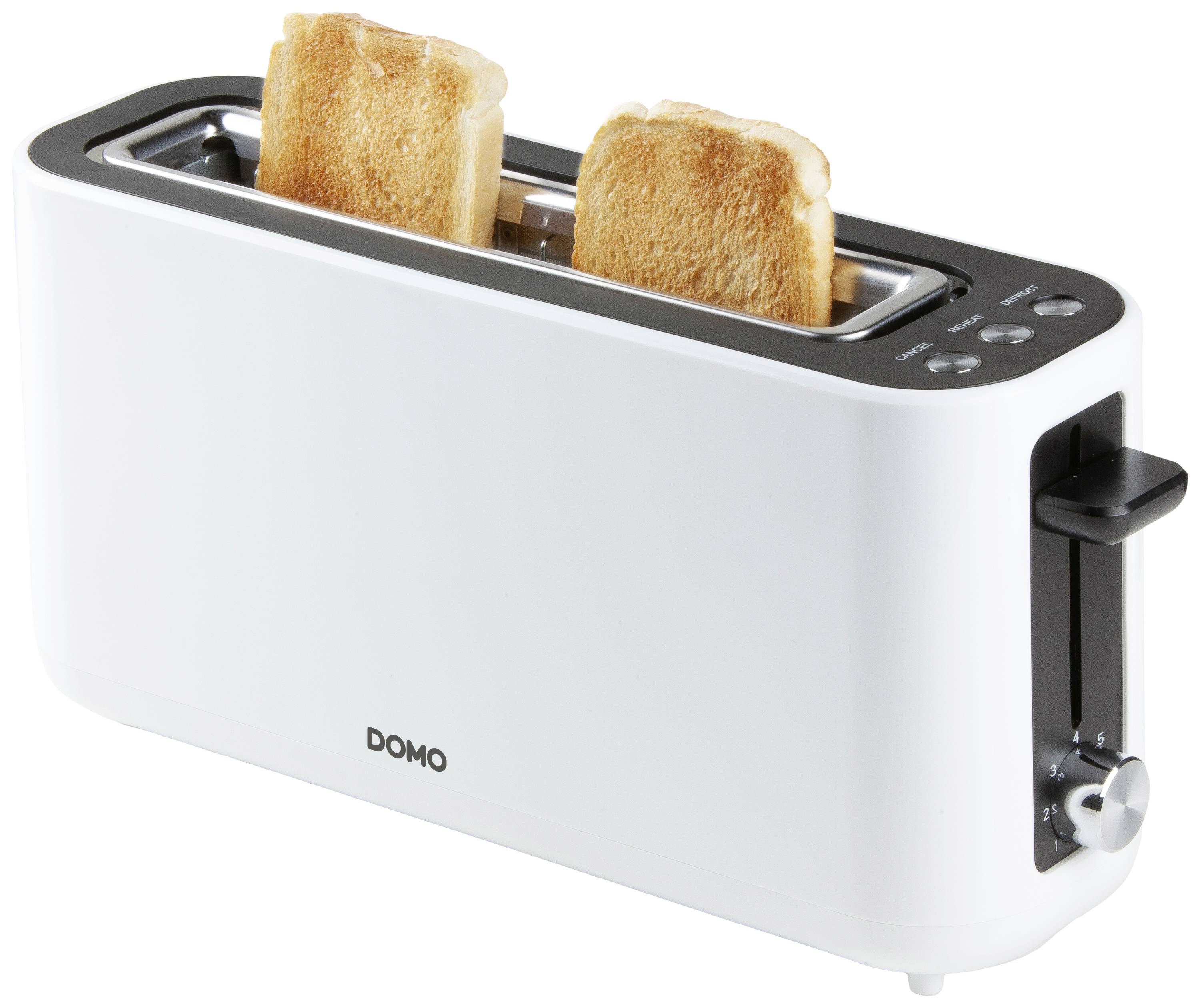 DOMO DO962T Toaster stepless thermostat, Cool touch housing White