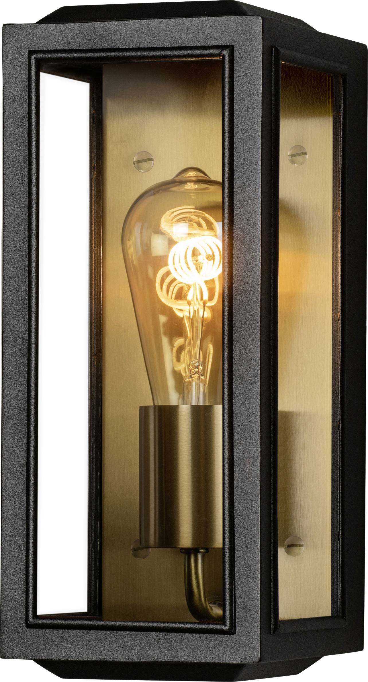 Konstsmide Carpi schwarz/messing 7348-758 Outdoor wall light E-27 Black, Brass