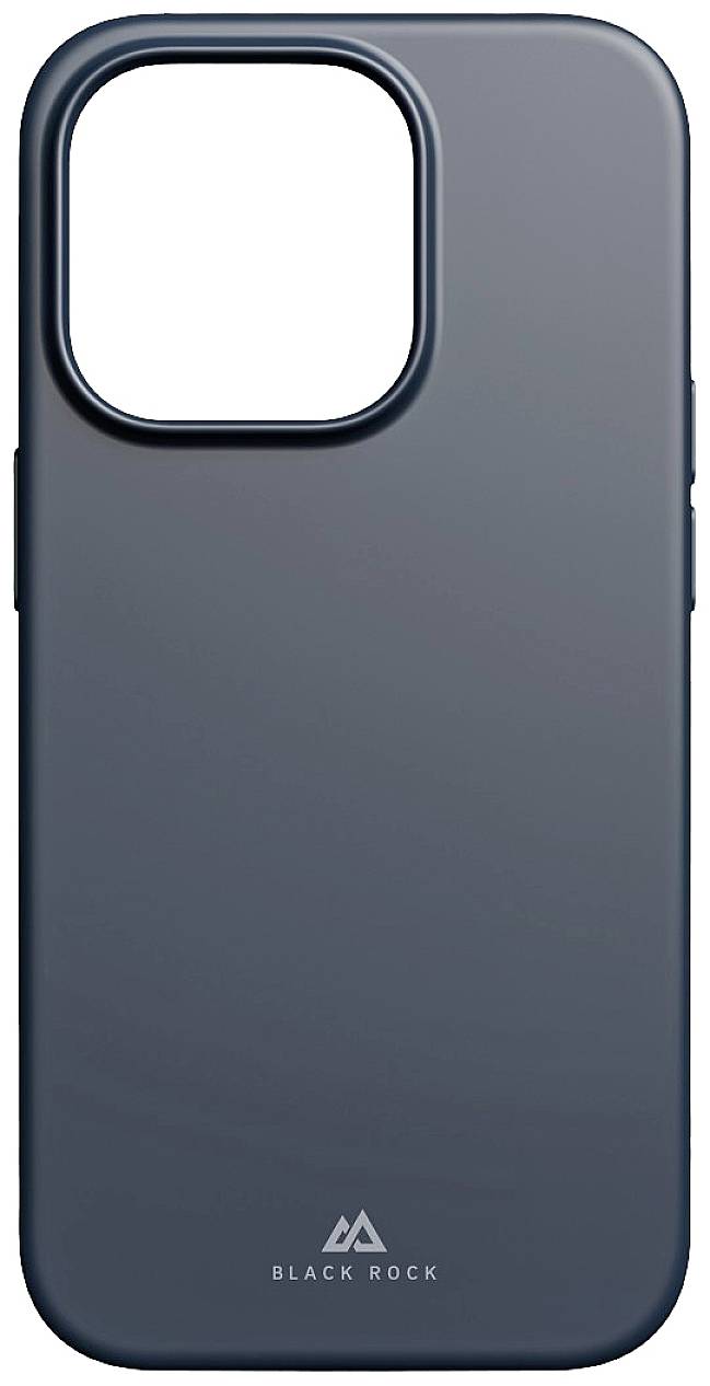 Simple mobile phone case in navy blue with a camera cutout and the 'BLACK ROCK' logo at the bottom.