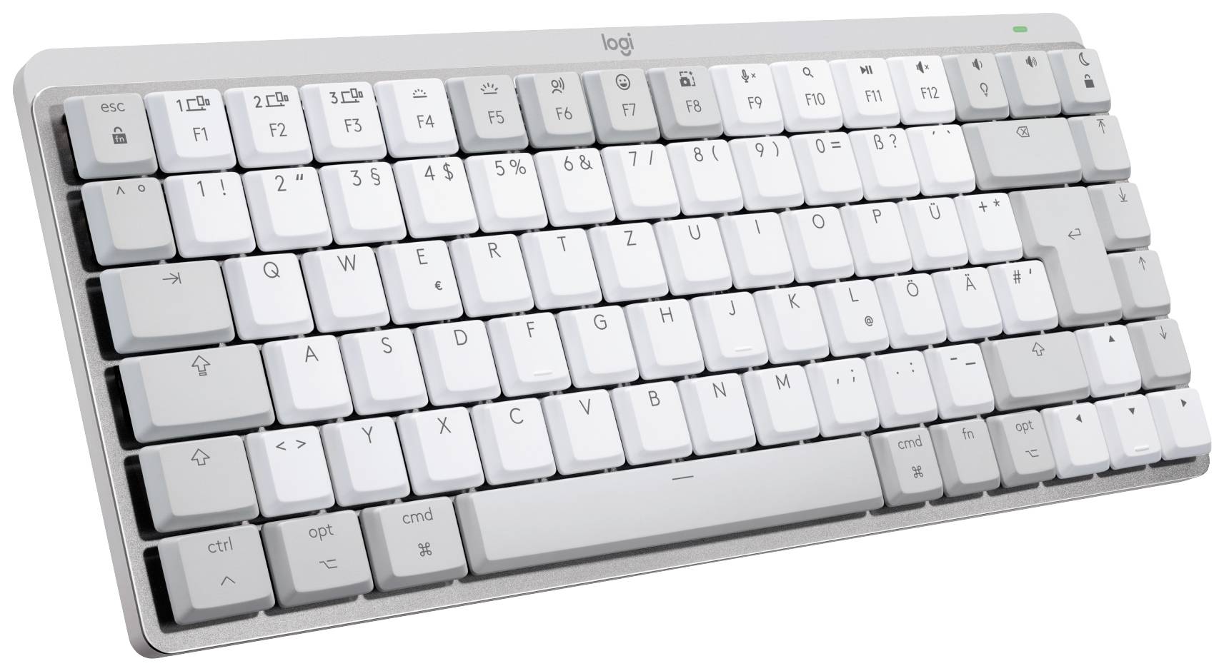Logitech MX Mechanical Mini for Mac Minimalist Wireless Keyboard German, QWERTZ, Macintosh Light grey Rechargeable