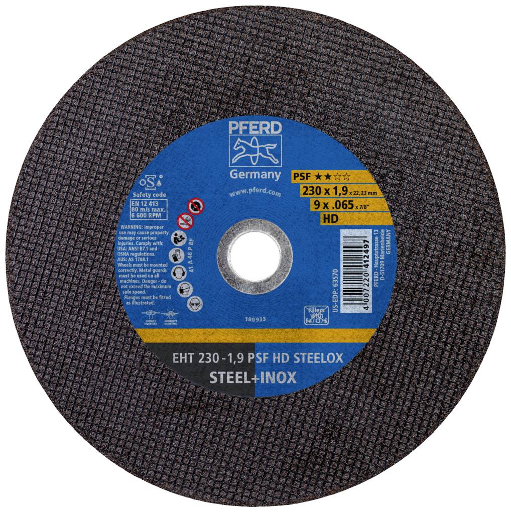 PFERD TOOLS EHT 230-1,9 PSF HD STEELOX 61728327 Cutting disc set 230 mm 25 pc(s) Stainless steel, Steel