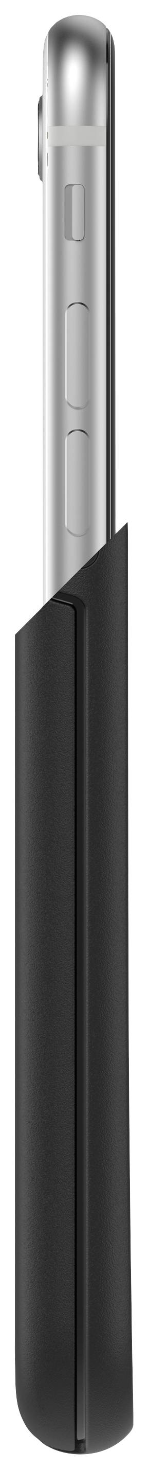 Silver cylinder with black rubber-coated stripes, possibly a technical device or accessory.