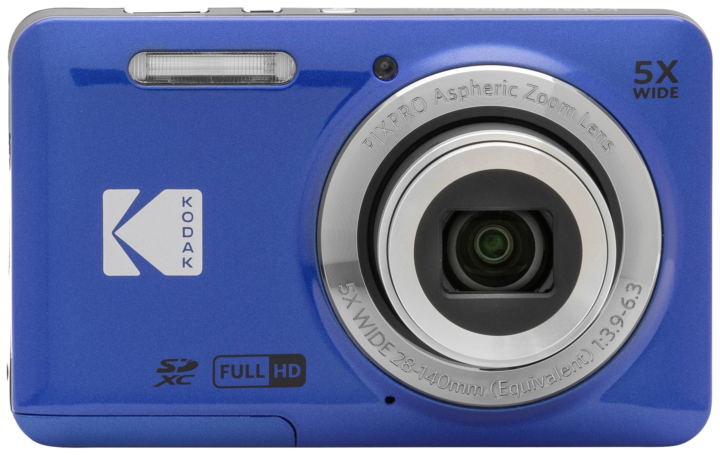 Kodak Pixpro FZ55 Friendly Zoom Digital camera 16 MP Optical zoom: 5 x Blue Full HD Video, HDR video, Built-in battery