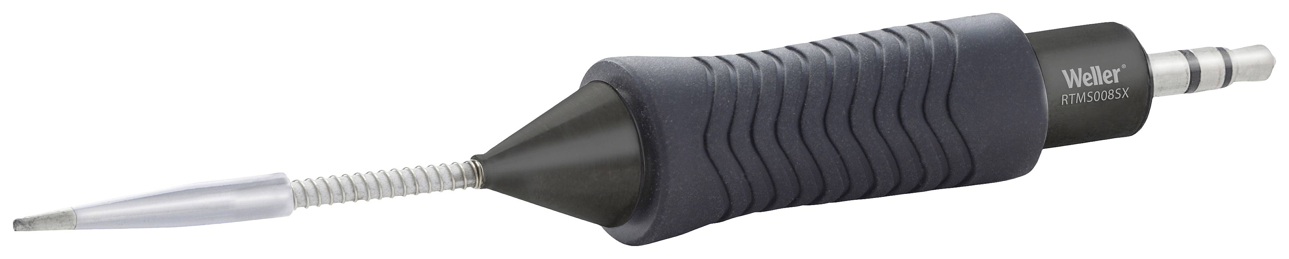 Soldering iron with insulated handle and fine tip, for precise soldering work.