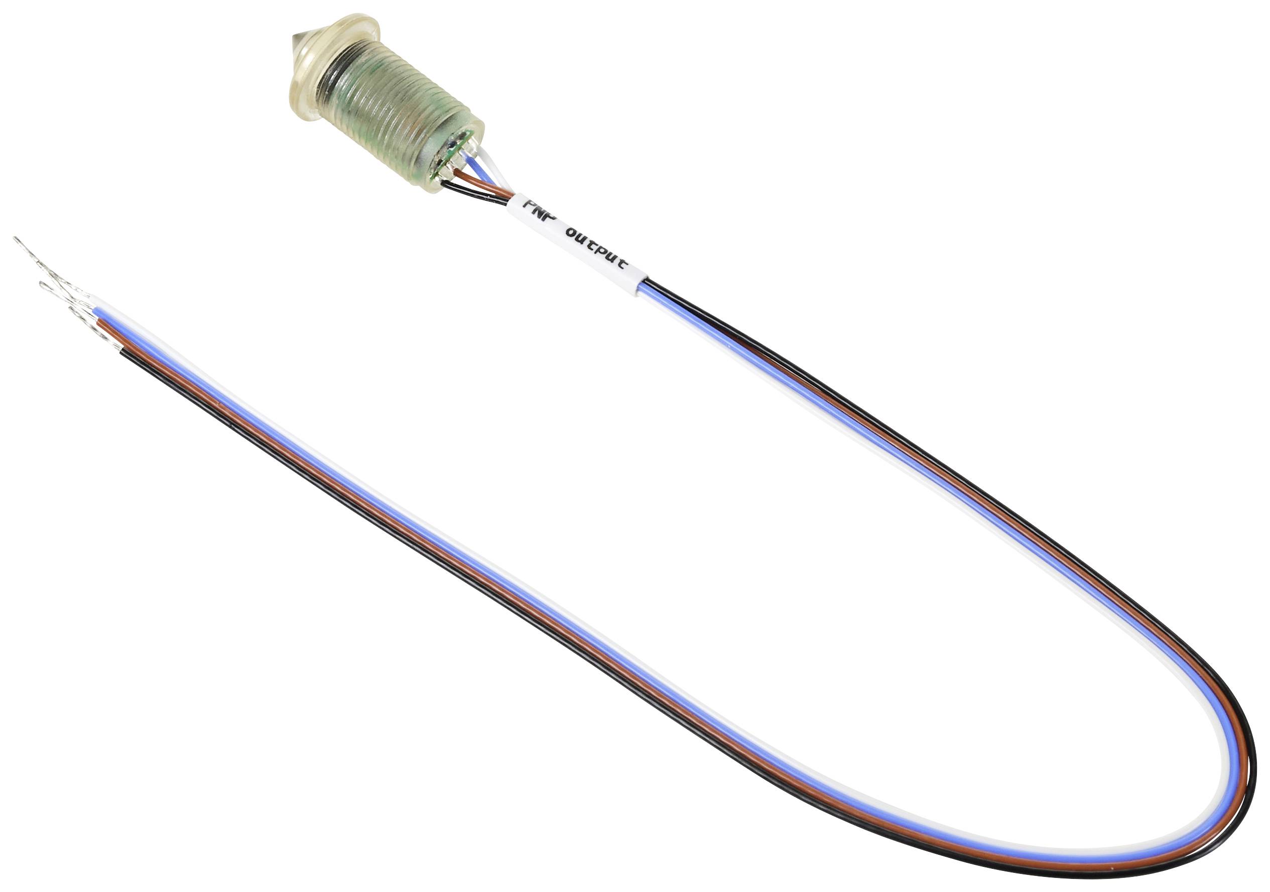 A small cylindrical sensor with a long cable that terminates in three wires. The sensor is likely intended for technical applications.