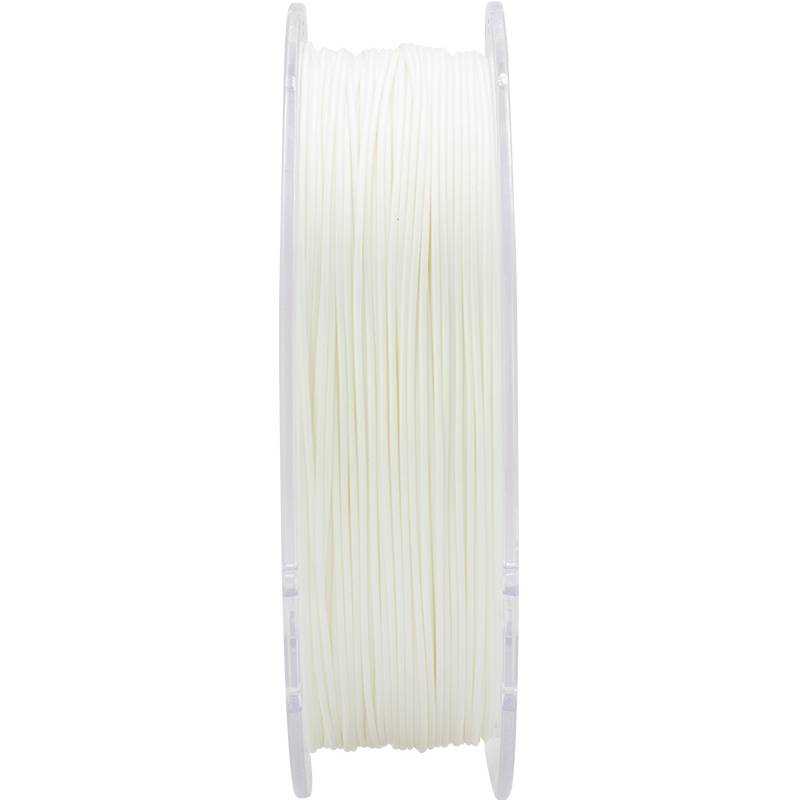 A white spool of 3D printer filament, evenly wound, against a white background.