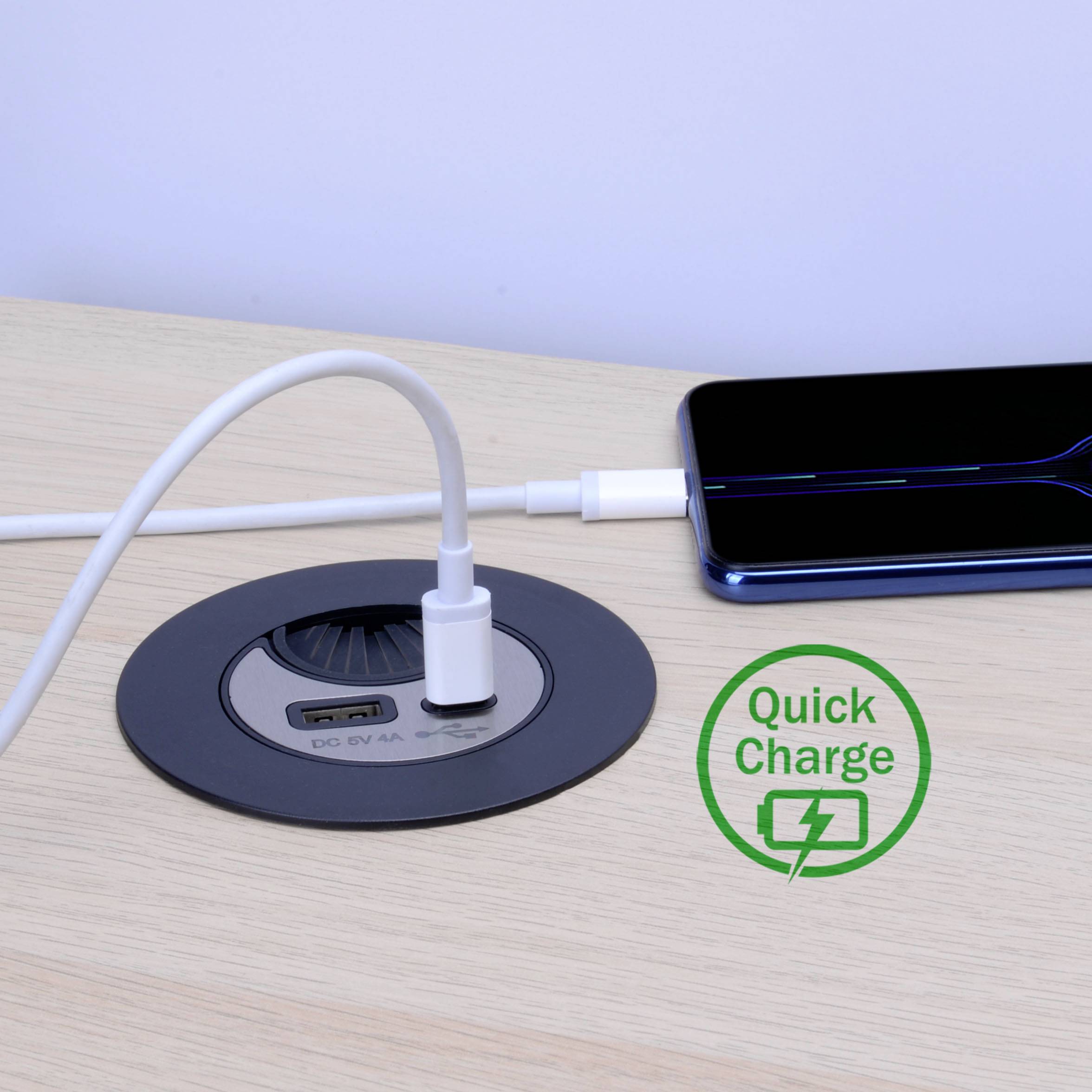 MH Office Line 166893 Worktop power strip Black/silver