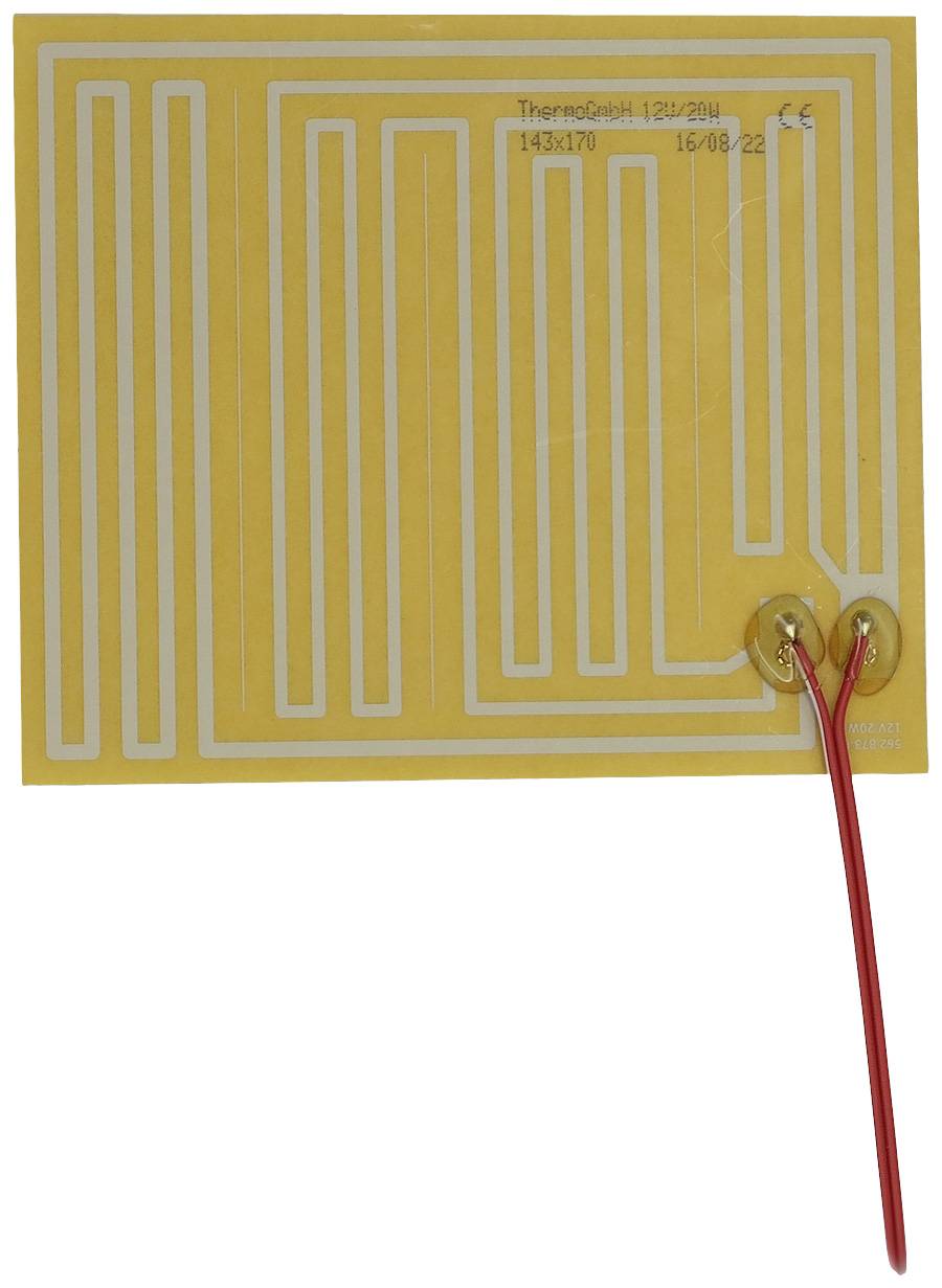 Thermo TECH Polyester Heating foil 12 V 20 W (L x W) 170 mm x 143 mm