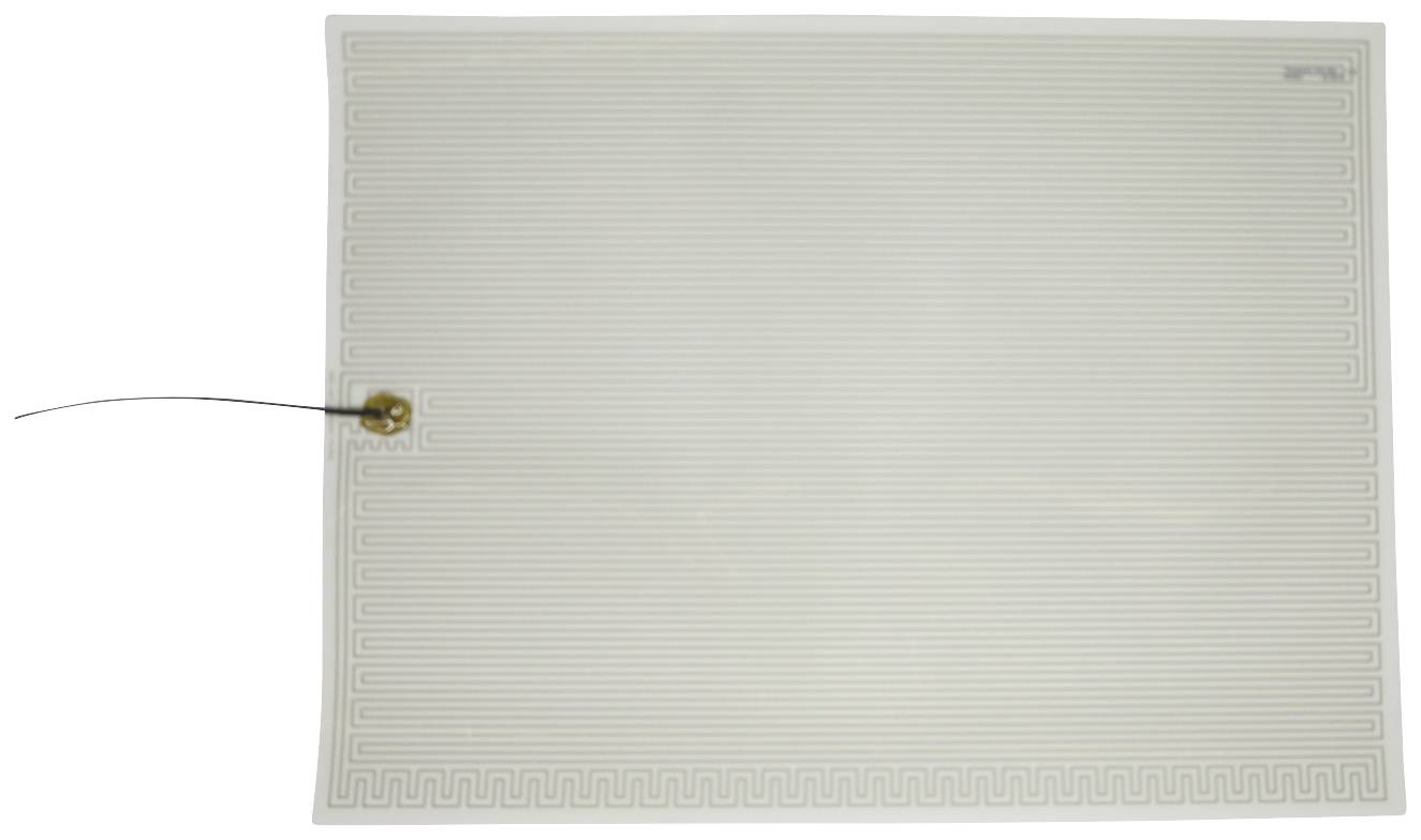 Rectangular antenna with fine metal strips and a small, round connector on the left side.