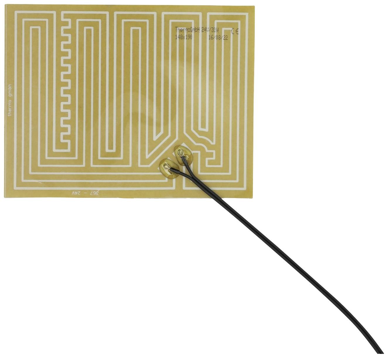 Thermo TECH Polyester Heating foil 24 V 30 W (L x W) 190 mm x 148 mm