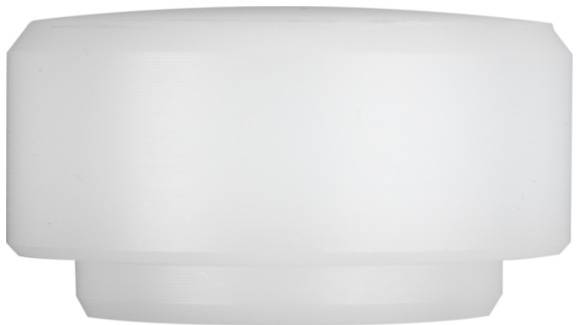 A white, cylindrical plastic piece with a smooth surface.