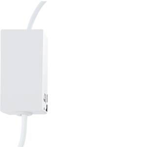 A rectangular, white electrical device with a cable. It appears to be a charger or power adapter, without any visible brand markings.