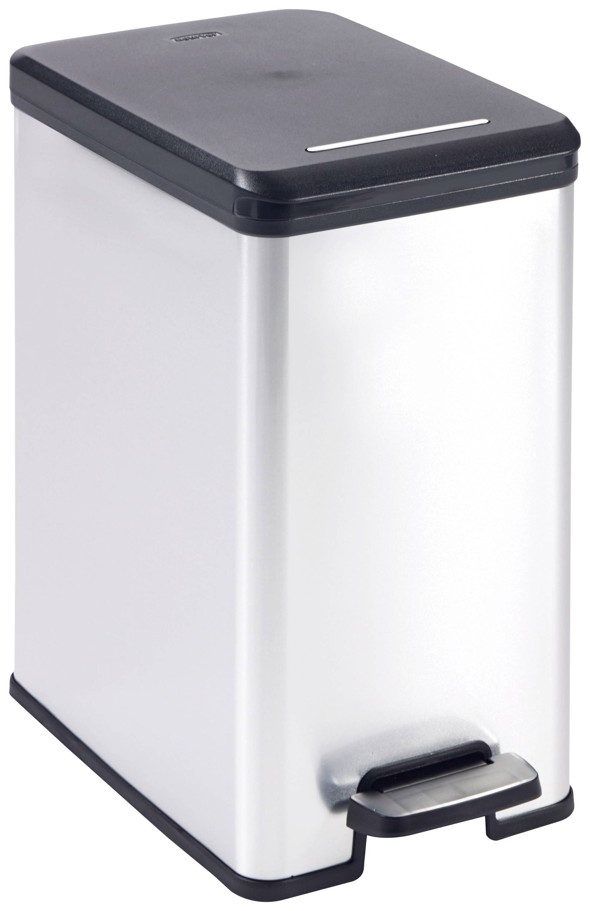 Curver DECO Bin 240639 Garbage bin 25 l (W x H x D) 250 x 450 x 420 mm Silver, Black 1 pc(s)