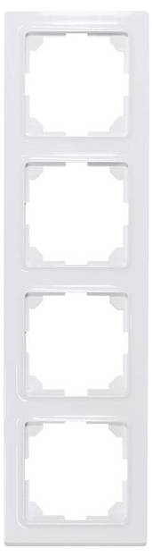 A white, rectangular frame with four square cut-outs, suitable for switches or sockets in a living area.
