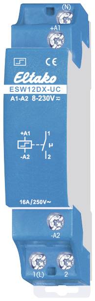 Impulse changeover switch DIN rail Eltako ESW12DX-UC 1 maker 230 V AC, 8 V AC 16 A 2300 W 1 pc(s)