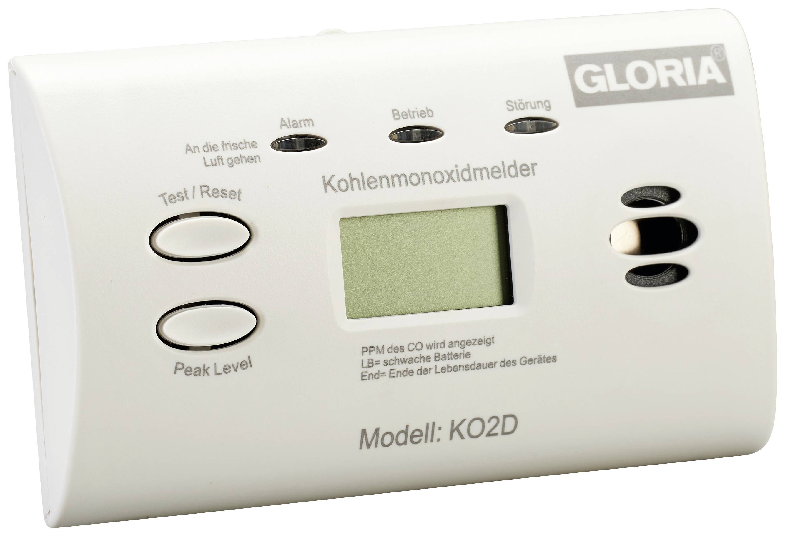 Gloria KO2D Carbon monoxide detector battery-powered detects Carbon monoxide