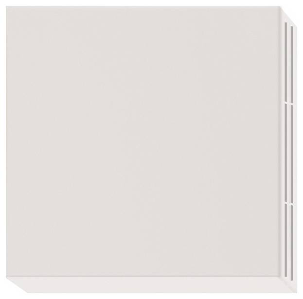 Square, beige device with ventilation slots on the side, likely part of a heating or ventilation system.