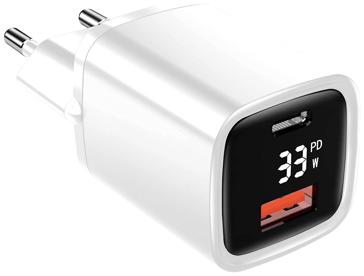 Eaxus Dual Port USB charger 33 W 1x USB-A, 1x USB-C® White Indoors
