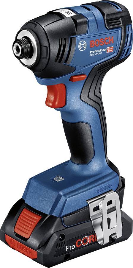 A blue Bosch cordless impact driver with red and black grip, suitable for professional DIY work.