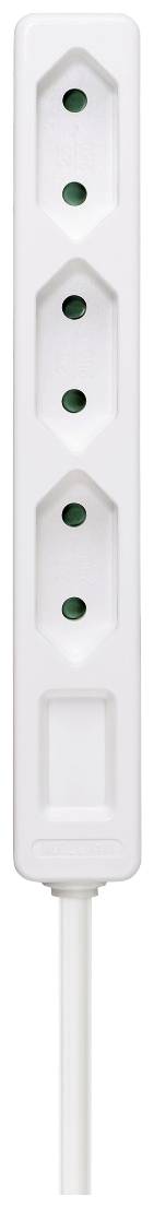 White four-way socket extension lead with cable, suitable for multiple electrical device connections.