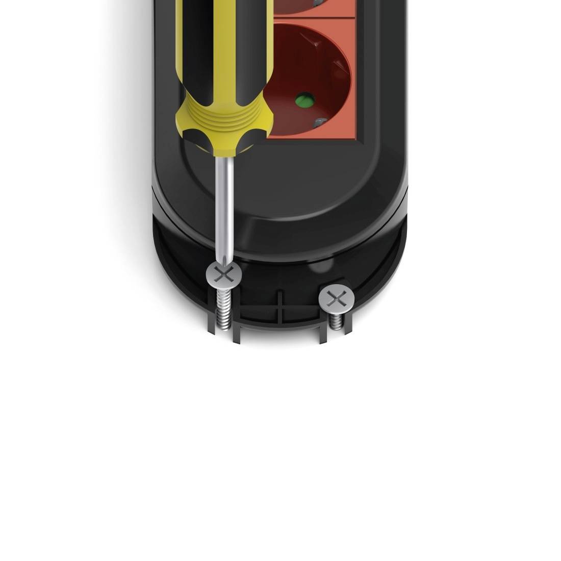 Hama 00223039 Power strip (+ switch) Red/black PG connector 1 pc(s)