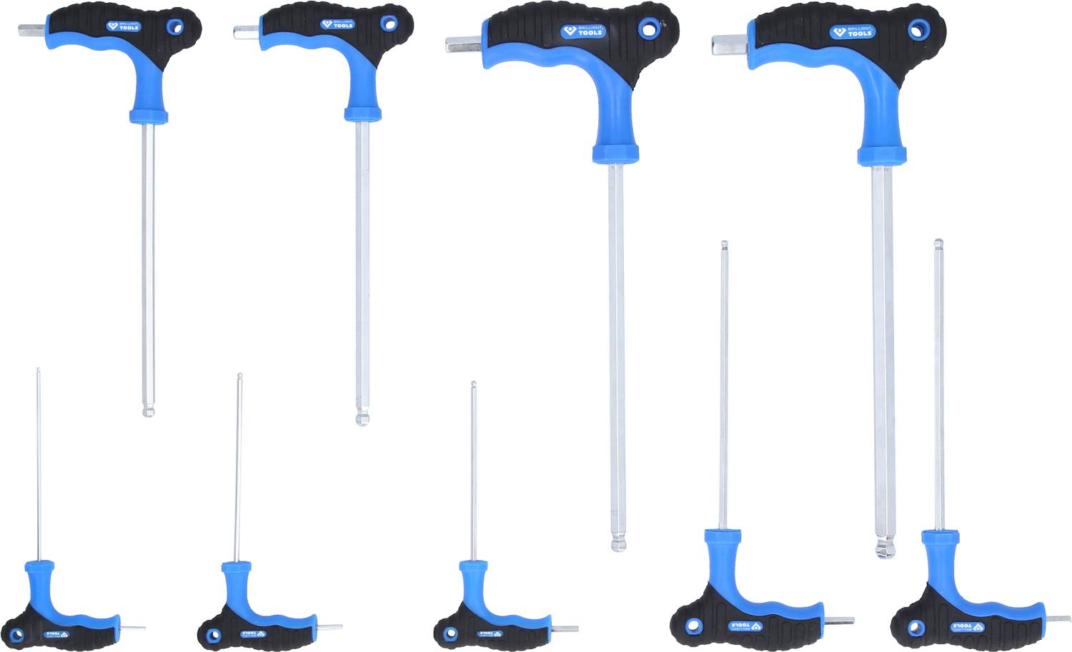 Brilliant Tools BT041100 Allen key set 2 mm, 2.5 mm, 3 mm, 4 mm, 5 mm, 6 mm, 7 mm, 8 mm, 10 mm 9-piece