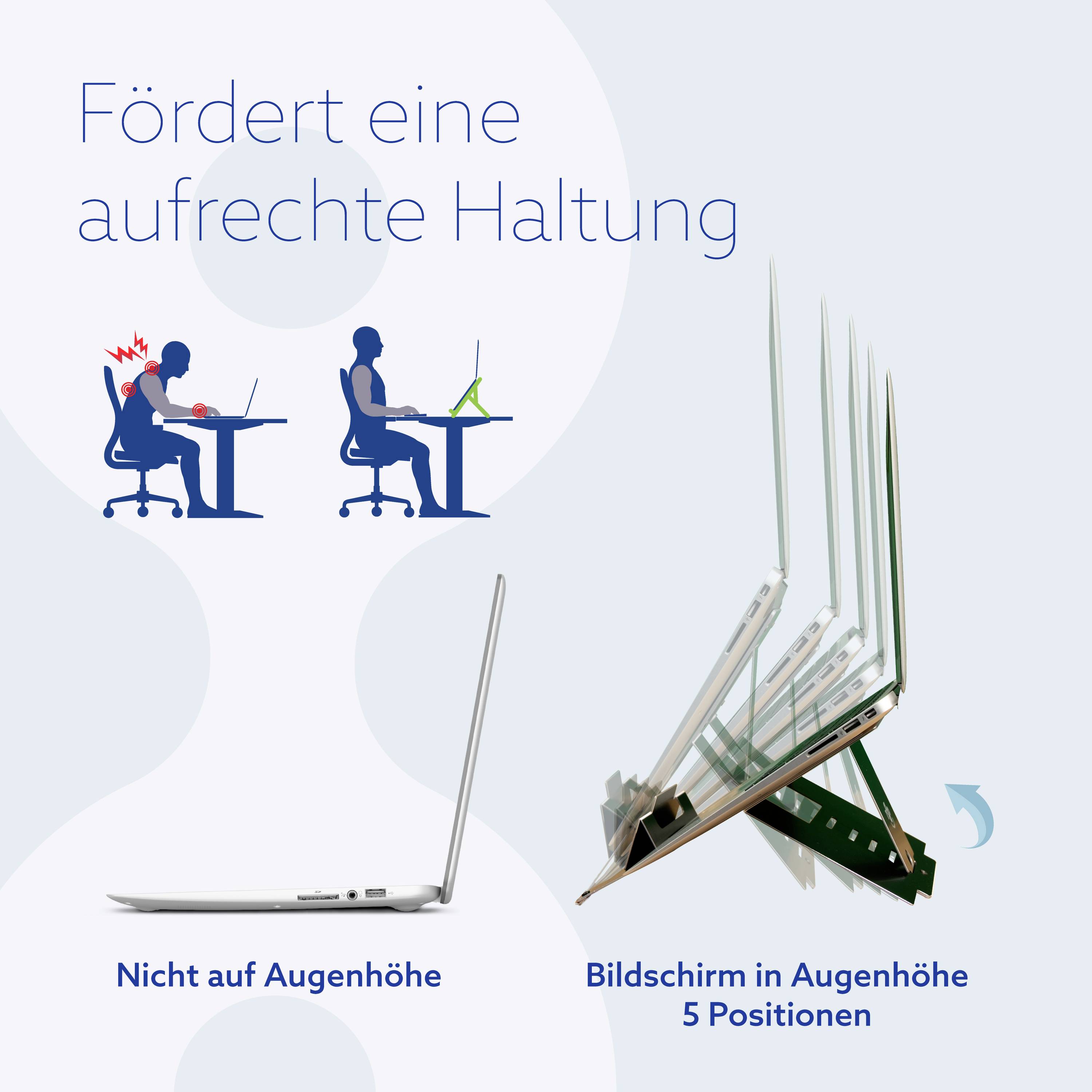 R-GO Tools Riser Flexibel Laptop stand Height-adjustable