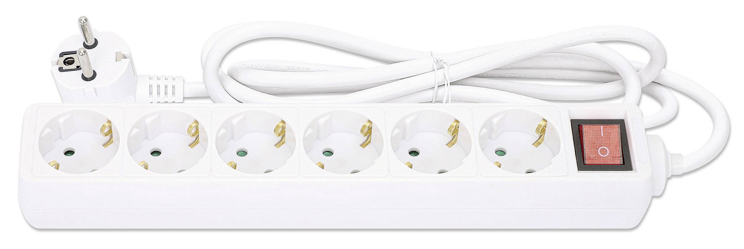Manhattan 168335 Power strip (+ switch) White PG connector 1 pc(s)